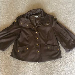 Brown Balloon Sleeved Blazer